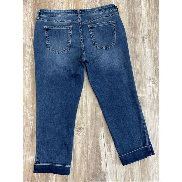 Gap Straight Crop Jeans Mid Rise Cuffed 3/4 Droite Women’s Sz 8/29R - Picture 5 of 6